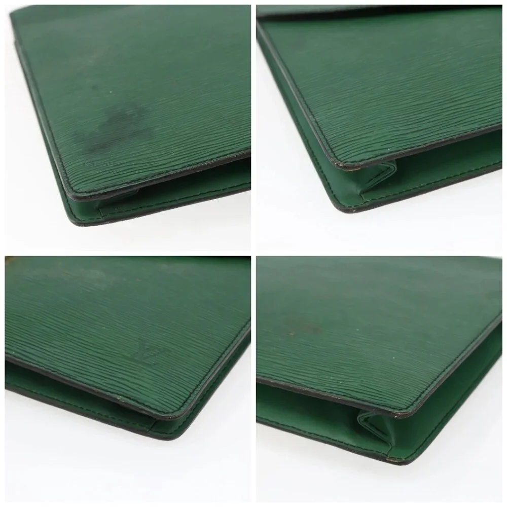 LOUIS VUITTON Epi Porte Documents Bandouliere Briefcase Green M54464 Auth BA6530